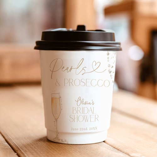 Pearls and Prosecco Bridal Shower Paper Cups