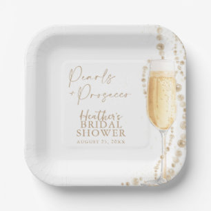 Pearls and Prosecco Bridal Shower  Paper Plates