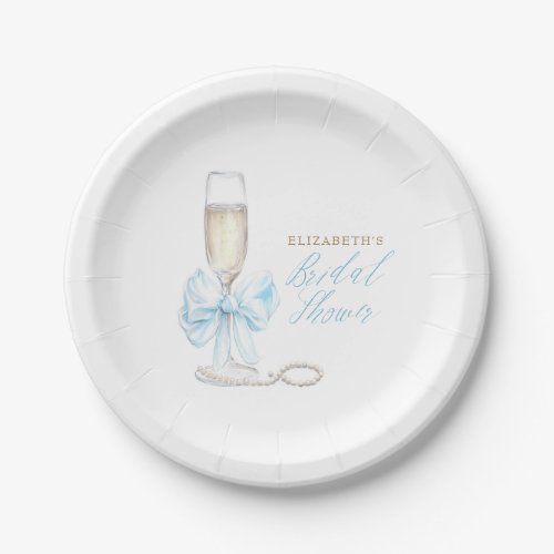 Pearls and Prosecco Bridal Shower  Paper Plates