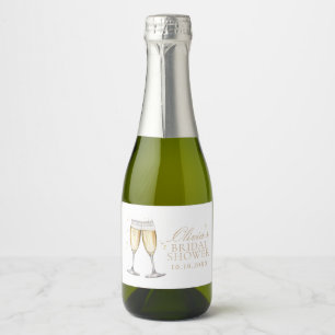 Pearls and Prosecco Bridal Shower  Paper Plates Sparkling Wine Label