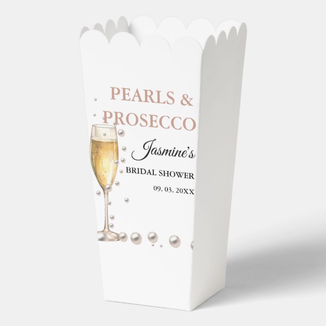 Pearls And Prosecco Bridal shower Party Favor Boxes (Front)