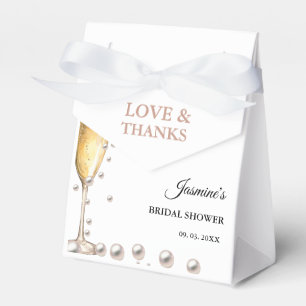 Pearls And Prosecco Bridal shower Party Favor Boxes