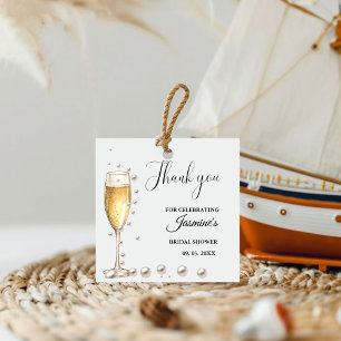 Pearls And Prosecco Bridal shower Party Favor Tags