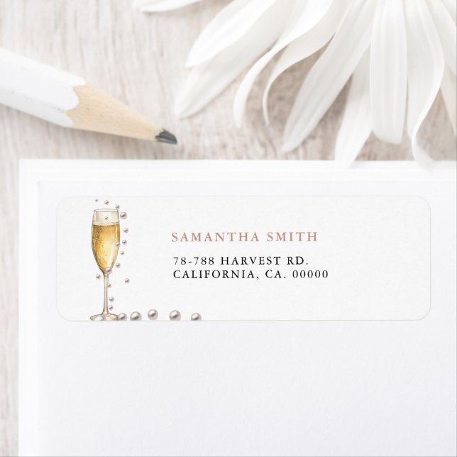 Pearls And Prosecco Bridal shower Party Label (Insitu)