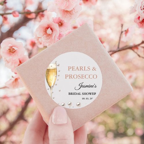 Pearls And Prosecco Bridal shower Party Square Sticker