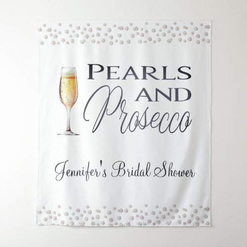 Pearls and Prosecco Bridal Shower Party Tapestry