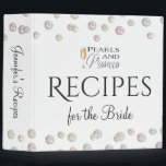 Pearls and Prosecco Bridal Shower Recipe 3 Ring Binder<br><div class="desc">Celebrate love and toast to the bride-to-be with our enchanting Pearls and Prosecco Bridal Shower Recipe Binder. This elegant and minimalistic design sets the tone for a sophisticated affair, inspired by the timeless combination of pearls and champagne. With delicate pearl party decorations and a bridal shower theme that exudes class,...</div>