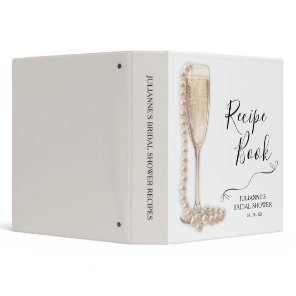 Pearls and Prosecco Bridal Shower Recipe Binder