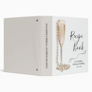 Pearls and Prosecco Bridal Shower Recipe Binder