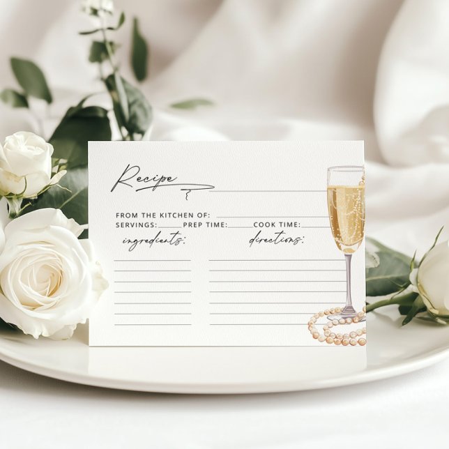 Pearls and Prosecco Bridal Shower Recipe card (Creator Uploaded)