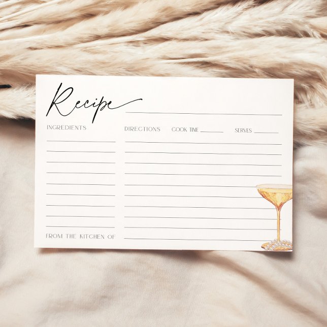 Pearls and Prosecco Bridal Shower Recipe Card (Creator Uploaded)