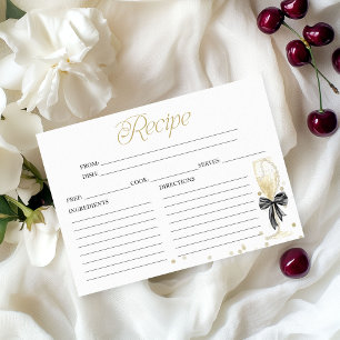 Pearls And Prosecco Bridal Shower Recipe Card