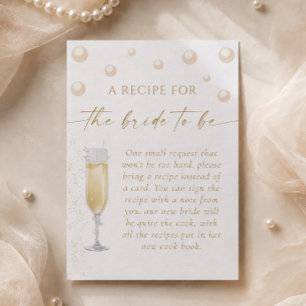 Pearls and Prosecco Bridal Shower Recipe Request Enclosure Card