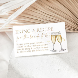 Pearls And Prosecco Bridal Shower Recipe Request Enclosure Card