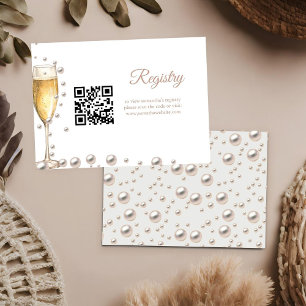 Pearls and Prosecco bridal shower registry Enclosure Card
