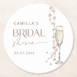 Pearls And Prosecco Bridal Shower Round Paper Coaster<br><div class="desc">Pearls And Prosecco Bridal Shower Round Paper Coaster</div>