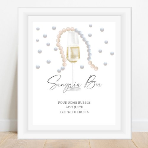 Pearls and Prosecco bridal shower _ sangria bar Poster