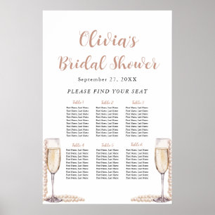 Pearls and Prosecco Bridal Shower Seating Chart 