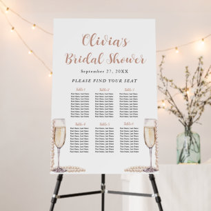 Pearls and Prosecco Bridal Shower Seating Chart  Foam Board