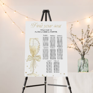Pearls And Prosecco Bridal Shower Seating Chart Foam Board