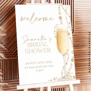 Pearls And Prosecco Bridal Shower Sign Template