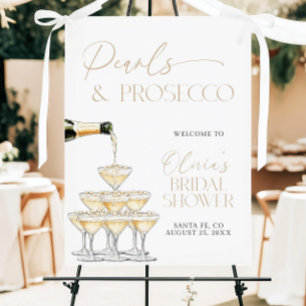 Pearls And Prosecco Bridal Shower Sign Template 