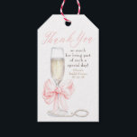 Pearls and Prosecco Bridal Shower Thank You Gift Tags<br><div class="desc">Say thank you in timeless style with these elegant bridal shower favor tags — adorned with a light pink bow and a sparkling glass of prosecco,  they strike the perfect balance of romance,  charm,  and bubbly fun.</div>
