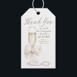 Pearls and Prosecco Bridal Shower Thank You Gift Tags<br><div class="desc">Say thank you in timeless style with these elegant bridal shower favor tags — adorned with a creamy satin bow and a sparkling glass of prosecco,  they strike the perfect balance of romance,  charm,  and bubbly fun.</div>