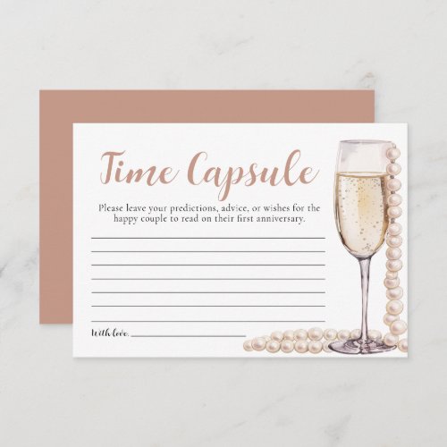 Pearls and Prosecco Bridal Shower Time Capsule Enclosure Card