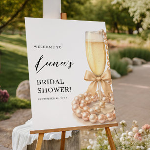 Pearls and Prosecco Bridal Shower Welcome Foam Board