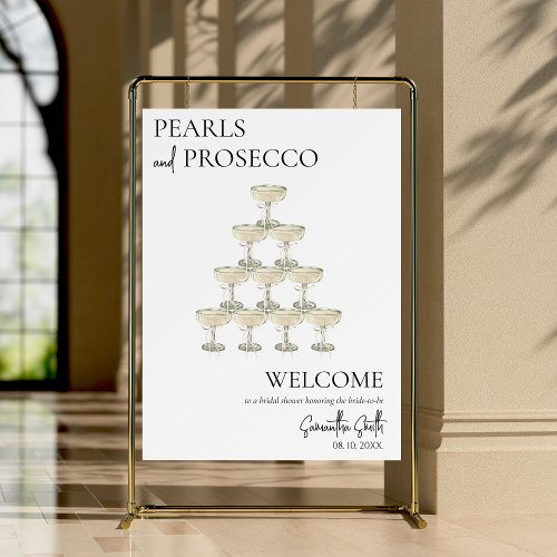 Pearls and Prosecco Bridal Shower Welcome Foam Board