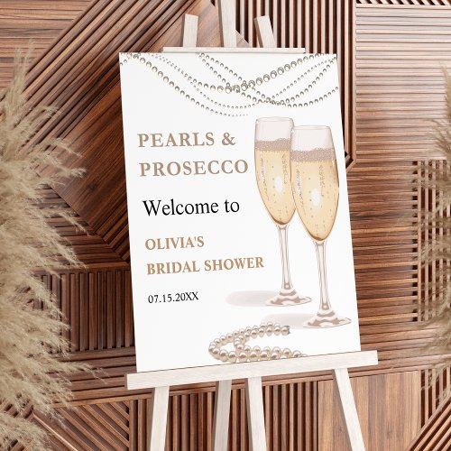 Pearls and Prosecco Bridal Shower Welcome  Foam Board