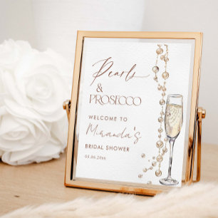 Pearls And Prosecco Bridal Shower Welcome Poster