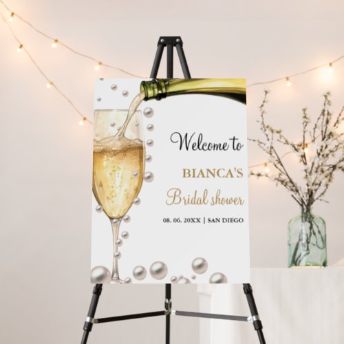 Pearls and Prosecco bridal shower Welcome sign