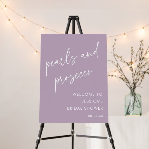 Pearls and Prosecco Bridal Shower Welcome Sign