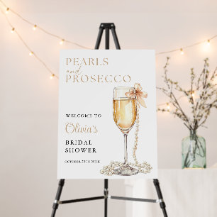Pearls And Prosecco Bridal Shower Welcome Sign