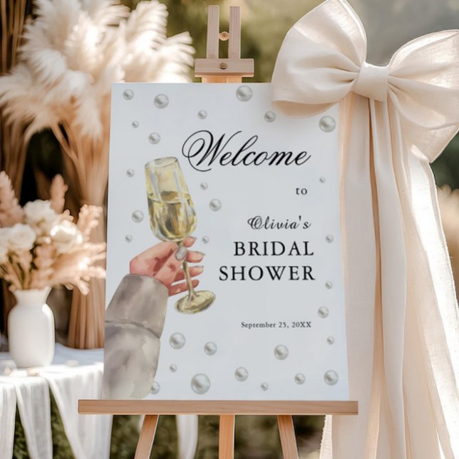 Pearls and Prosecco Bridal Shower Welcome Sign (Creator Uploaded)