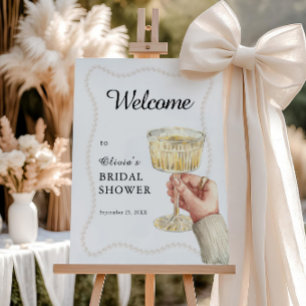 Pearls and Prosecco Bridal Shower Welcome Sign