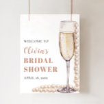 Pearls And Prosecco Bridal Shower Welcome Sign at Zazzle