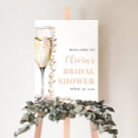 Pearls And Prosecco Bridal Shower Welcome Sign at Zazzle