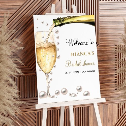 Pearls and Prosecco bridal shower Welcome sign