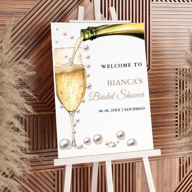 Pearls and Prosecco bridal shower Welcome sign (Creator Uploaded)