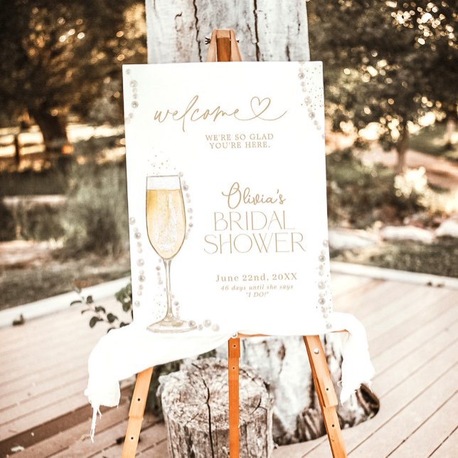 Pearls and Prosecco Bridal Shower Welcome Sign (Creator Uploaded)