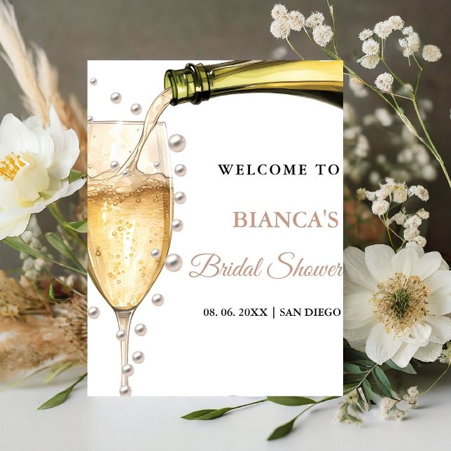 Pearls and Prosecco bridal shower Welcome Sign (Creator Uploaded)