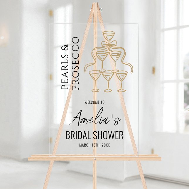 Pearls and Prosecco Bridal Shower Welcome Sign (Creator Uploaded)