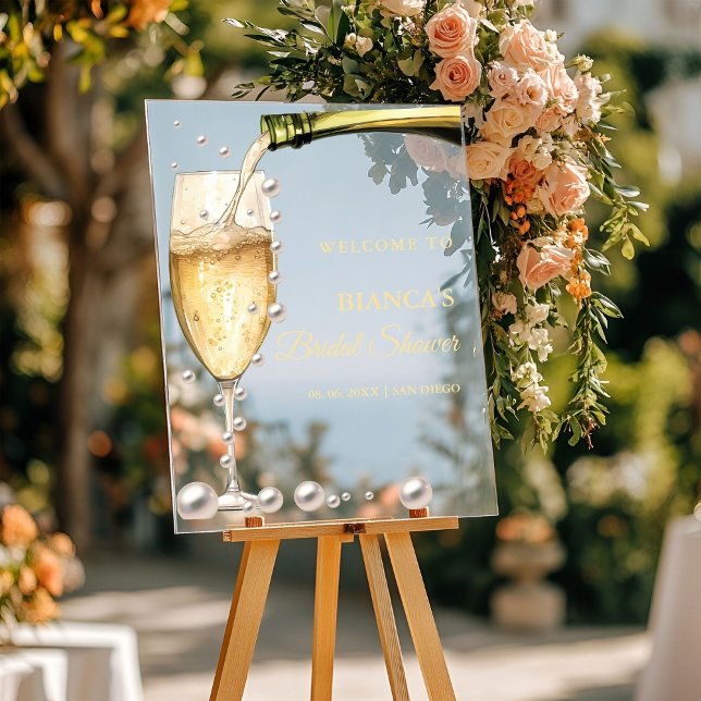 Pearls and Prosecco bridal shower Welcome sign (Creator Uploaded)
