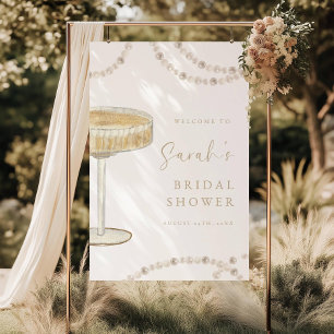 Pearls and Prosecco Bridal Shower Welcome Sign