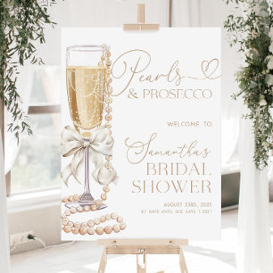 Pearls and Prosecco Bridal Shower Welcome Sign