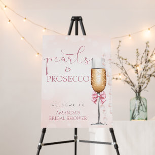 Pearls and Prosecco Bridal Shower Welcome Sign