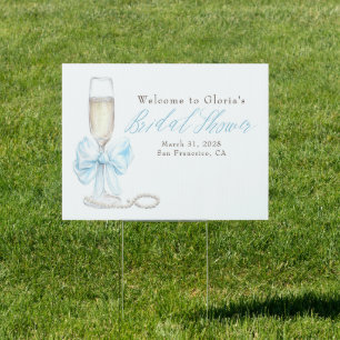 Pearls and Prosecco Bridal Shower Welcome Sign